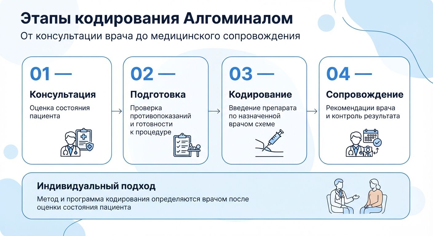 Кодирование препаратом «Алгоминал» в Камышине инфографика